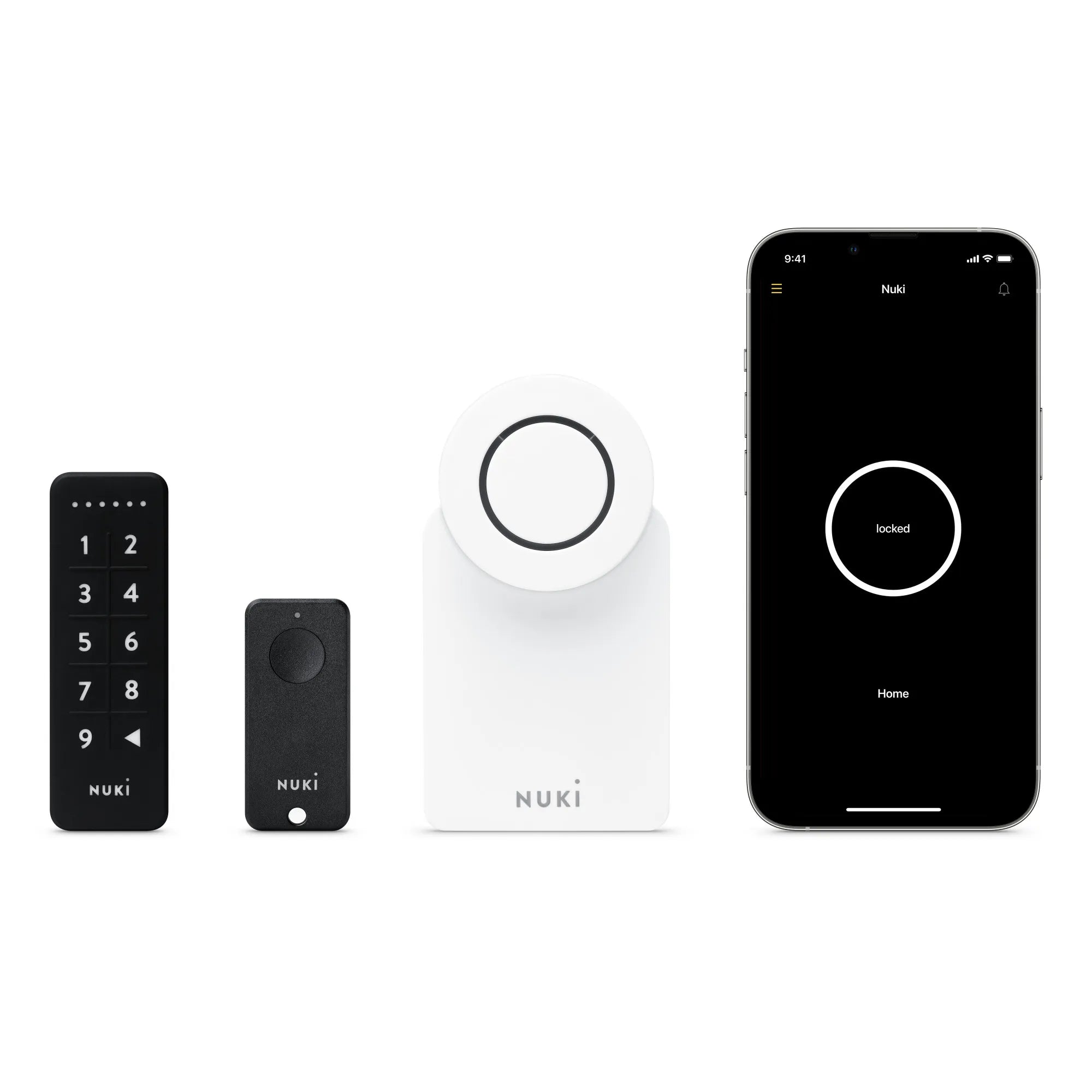 Nuki Smart Access Kit 3.0 – white smart door lock with keypad & fob for keyless entry