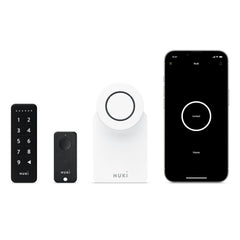 Nuki Smart Access Kit 3.0 – white smart door lock with keypad & fob for keyless entry