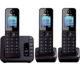 Panasonic KX-TG8183EB cordless phone with triple handsets in black