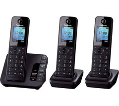 High-quality Panasonic cordless phone system with three handsets