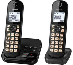 Panasonic KX-TGC462EB cordless phone with twin handsets in black