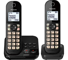 Panasonic twin handset cordless phone with large display and intuitive navigation