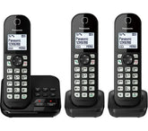 Panasonic KX-TGC463EB cordless phone with triple handsets in black