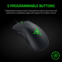 Wired Razer DeathAdder Essential gaming mouse with 5 programmable buttons