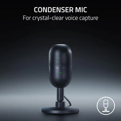 Compact Razer Seiren V3 Mini microphone with supercardioid pickup pattern