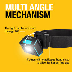 multi angle mechanism with the ring rechargeable headtorch