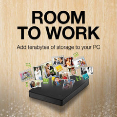 Compact Seagate Portable External Hard Drive for PC, laptop, and Mac compatibility.