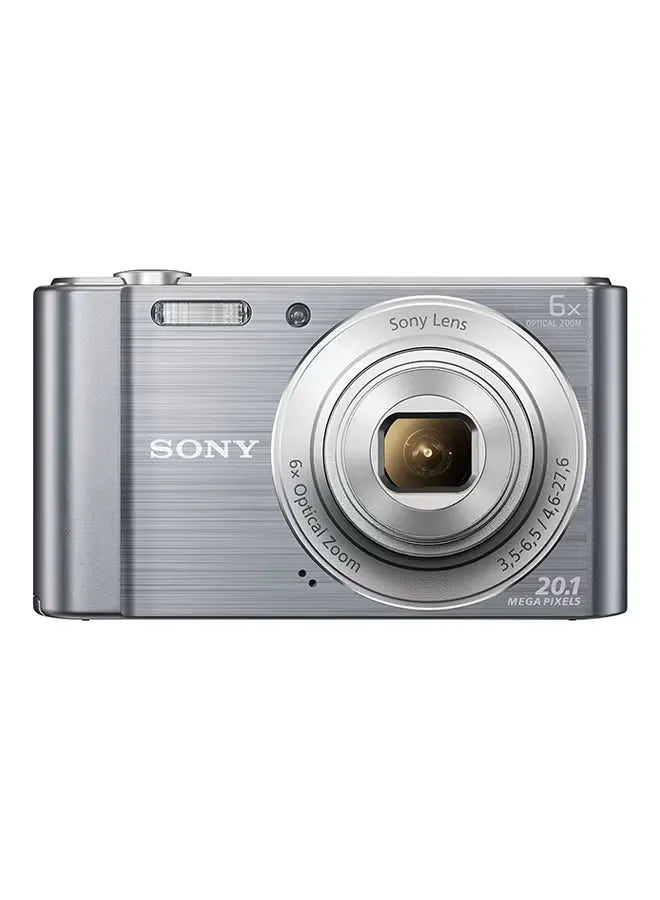 Sony W810 compact camera in silver with 20.1MP resolution and 6x optical zoom