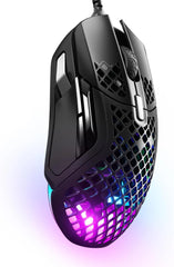 Ultra-lightweight SteelSeries Aerox 5 RGB mouse featuring TrueMove Air optical sensor.