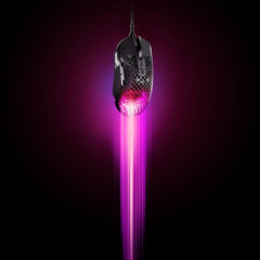 SteelSeries Aerox 5 gaming mouse with 9 programmable buttons and water-resistant design.