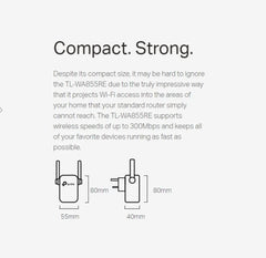Easy setup WiFi range extender with wall-mounted design and universal router compatibility.