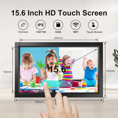 Black Tibuta 15.6" electronic touch screen photo frame with instant sharing