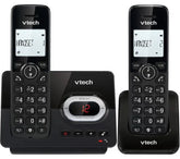 VTech cordless phone with twin handsets in black (CS2051)