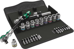 Wera 8100 SC 6 Zyklop Speed Ratchet Set, Metric, 28-piece tool kit with ergonomic design and durable case.
