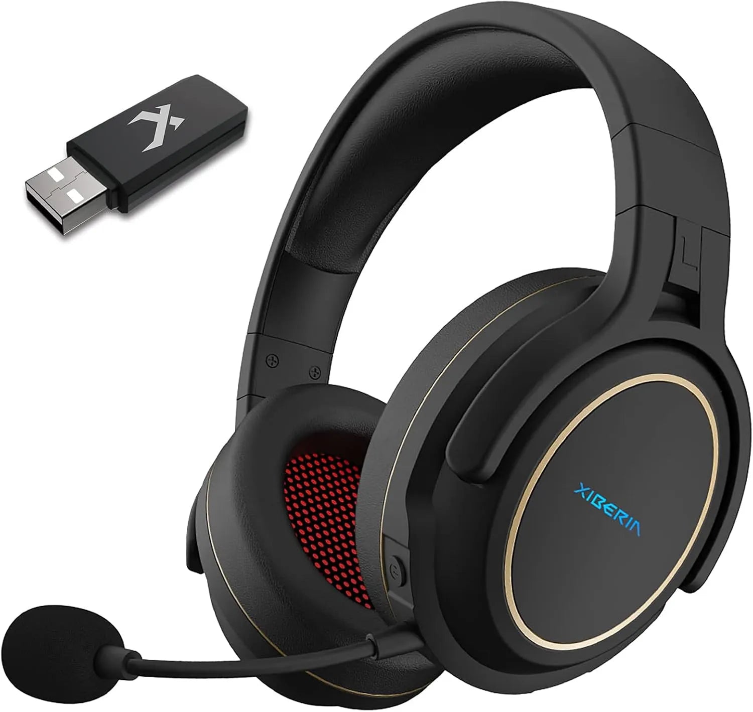 Xiberia X G01 Pro wireless gaming headset in black with noise-cancelling mic