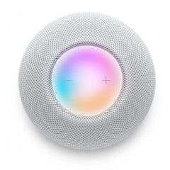 Top view of the Apple HomePod Mini in white color.