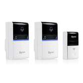Byron DBY-23615BS kinetic wireless doorbell set of 3 in white, battery-free design