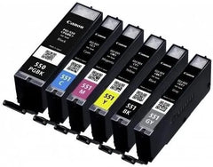 Canon PGI‑550 PGBK & CLI‑551 CMYBGY Multipack – Genuine Canon inks, six‑colour set for professional photo printing