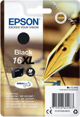 Epson 16XL Black Ink Cartridge – Pen & Crossword Series, High Yield DURABrite Ultra Ink, 12.9ml capacity, prints up to 500 pages, for Epson inkjet printers – UK version