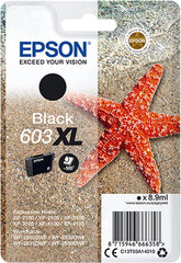 Epson 603XL Black Ink Cartridge – High Yield Starfish Series, 8.9ml capacity, prints up to 500 pages, compatible with Epson Expression Home printers – UK packaging