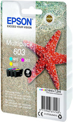 Epson 603 Multipack Ink Cartridges – Genuine Starfish Series 3-Colour Set for high end prints