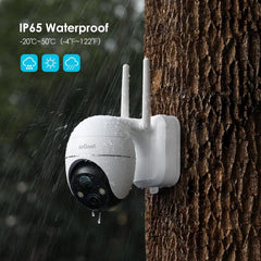 Wireless ieGeek outdoor CCTV camera with rechargeable battery and smart alerts