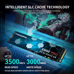 High-speed Fanxiang S500 Pro NVMe SSD with 3D NAND TLC and SLC cache