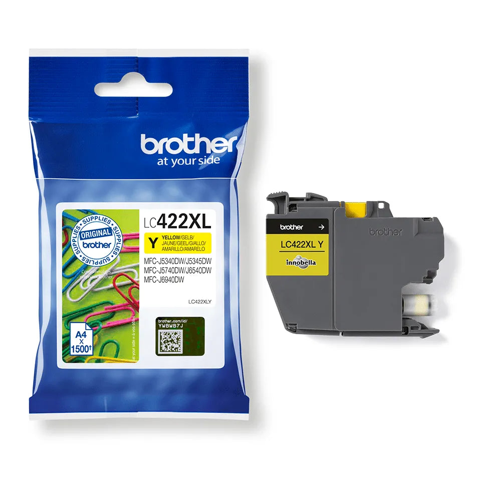 High-capacity Brother LC422XLY yellow ink for professional results
