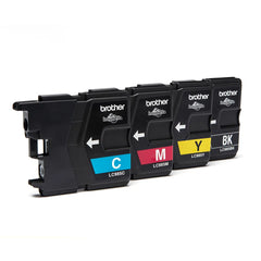 Original Brother LC985 Ink Cartridge Value Pack (Black/Cyan/Magenta/Yellow), water-based ink, total volume 23.1ml, standard yield genuine cartridges for multifunction Brother printers