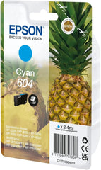 Epson 604 Cyan genuine Ink Cartridge – Pineapple Series, 2.4ml ink capacity, prints up to 130 pages