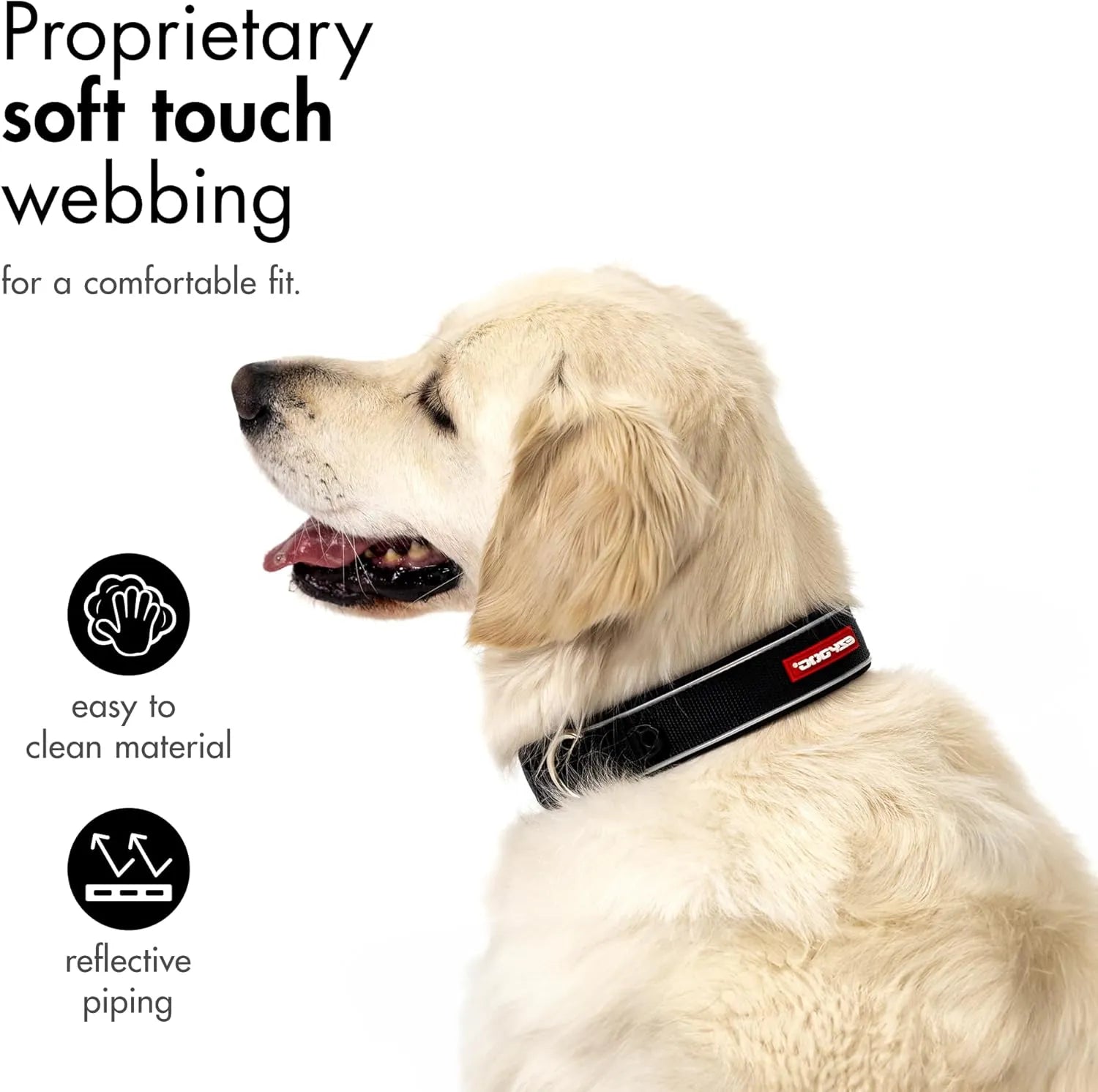 EzyDog Neo Classic quick-release buckle dog collar with reinforced stitching and soft touch webbing
