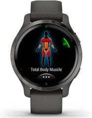 Compact Garmin Venu 2S Smartwatch in graphite with Health and Fitness Tracking