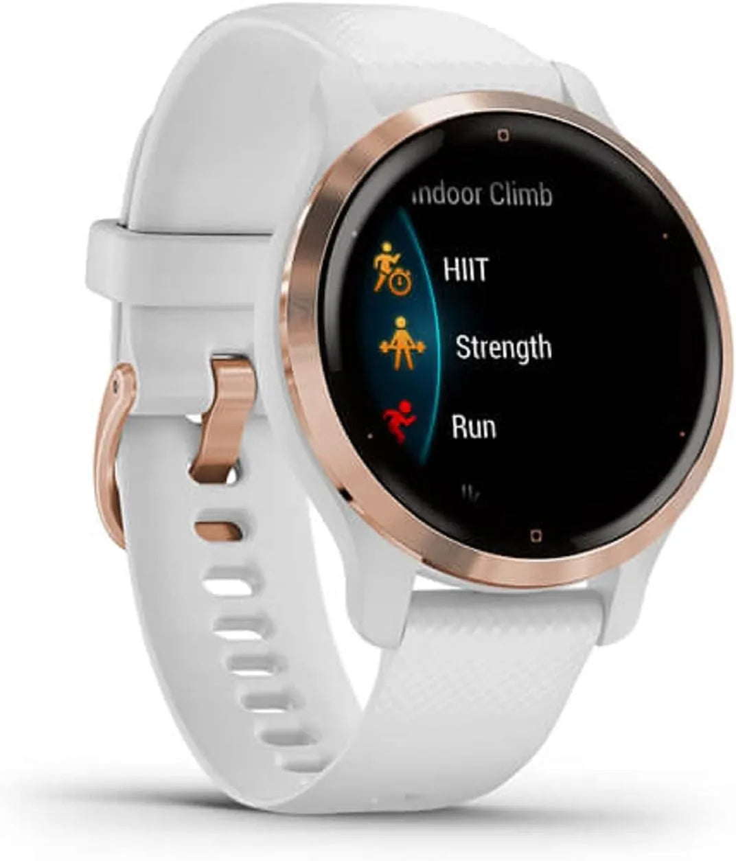 Compact Garmin Venu 2S Smartwatch in white with Health and Fitness Tracking