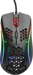 Glorious Model D wired gaming mouse in matte black with ergonomic design
