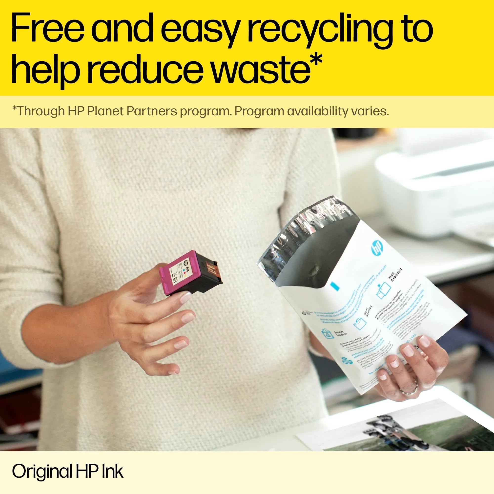 HP ink cartridges provide free and easy recycling to helo reduce waste