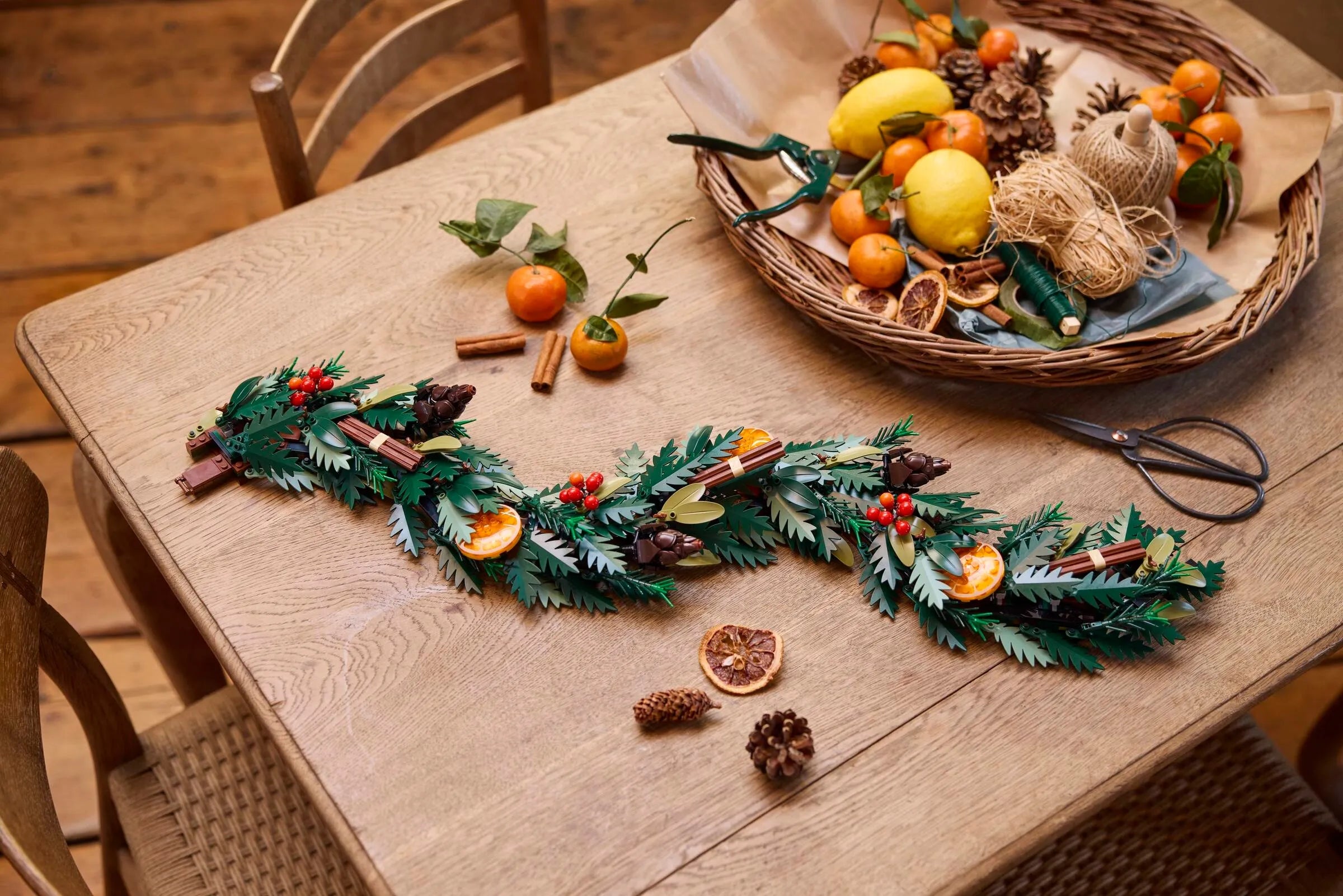 Top Angle of LEGO Wreath 10340 Showing Layered Foliage Design



