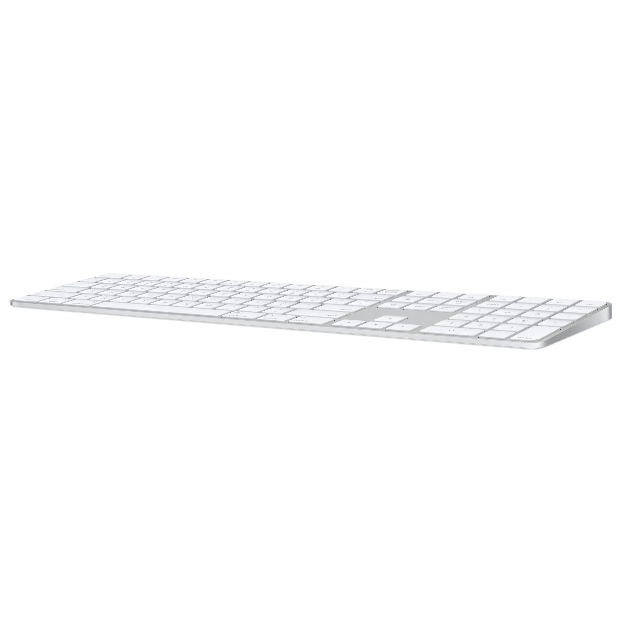Close-up of white Magic Keyboard's Touch ID button