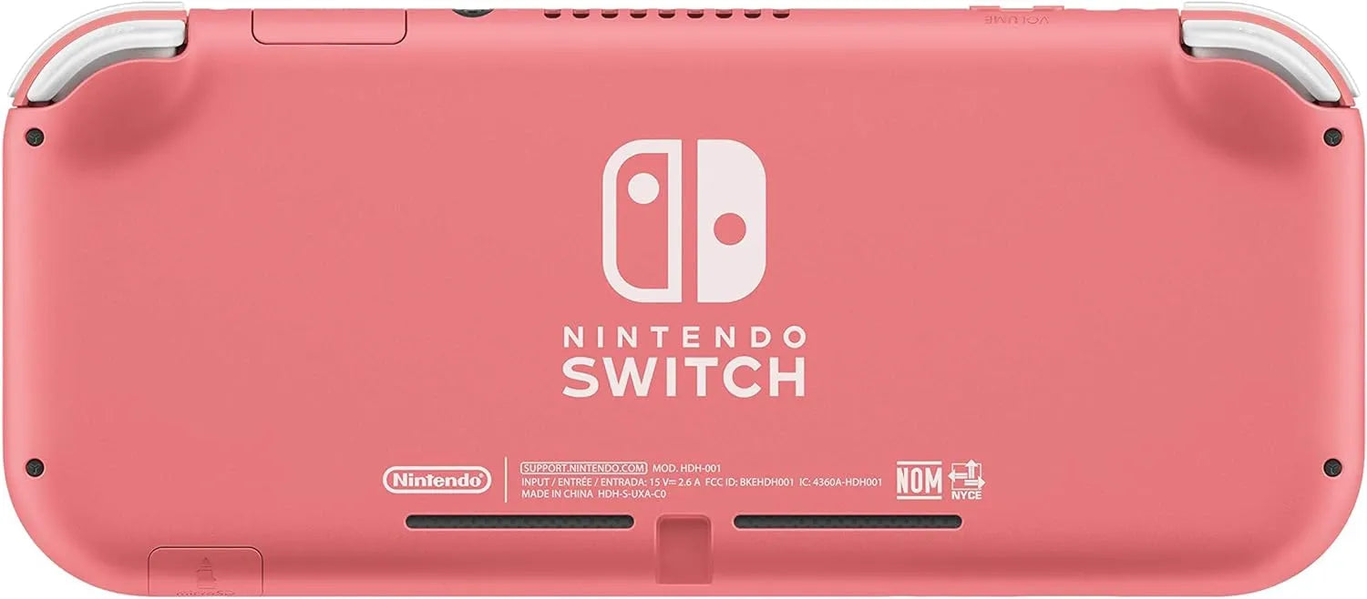Coral Nintendo Switch Lite with long battery life for extended play sessions
