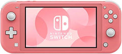 Compact and lightweight Nintendo Switch Lite coral edition with built-in controls
