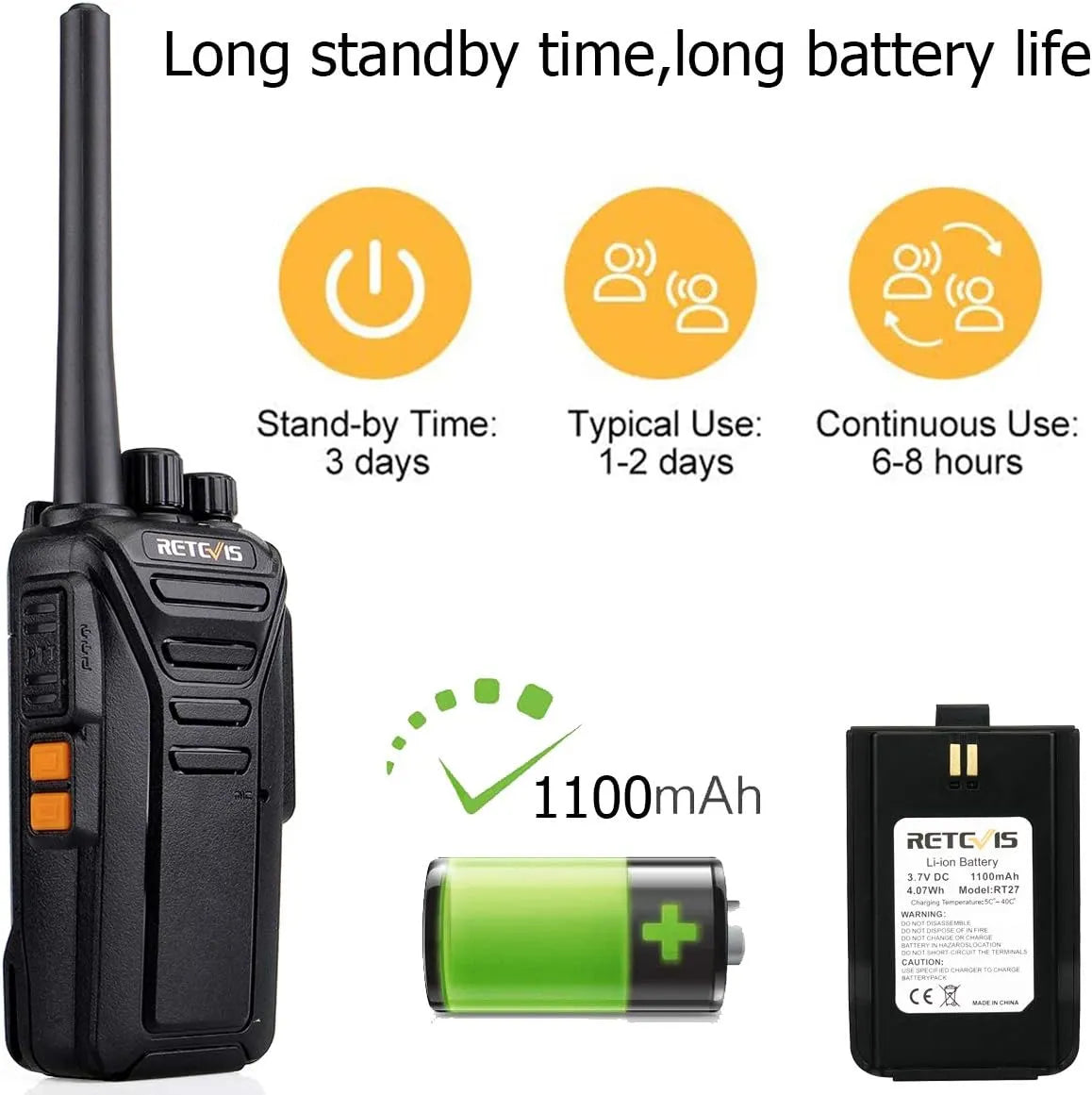 Best Retevis walkie-talkies – RT27 2-way radios with long battery life
