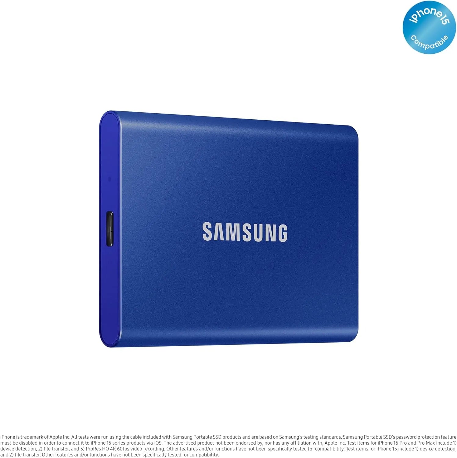 Samsung T7 Portable SSD in Indigo Blue