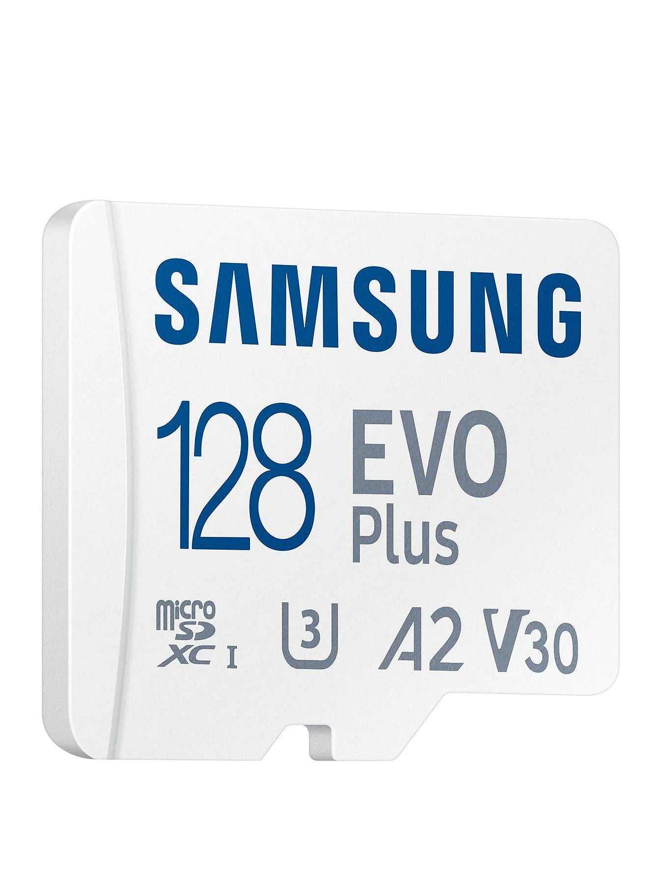 High-speed Samsung EVO Plus 128GB card showing 160MB/s label

