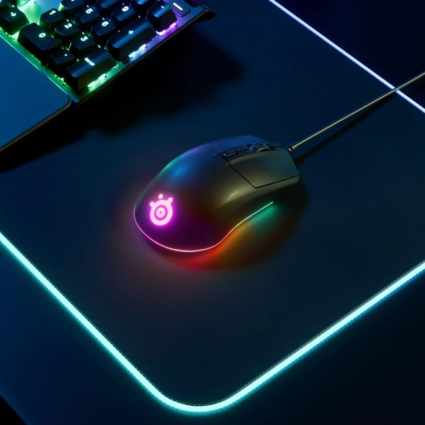SteelSeries Rival 3 gaming mouse with ergonomic design and TrueMove optical sensor
