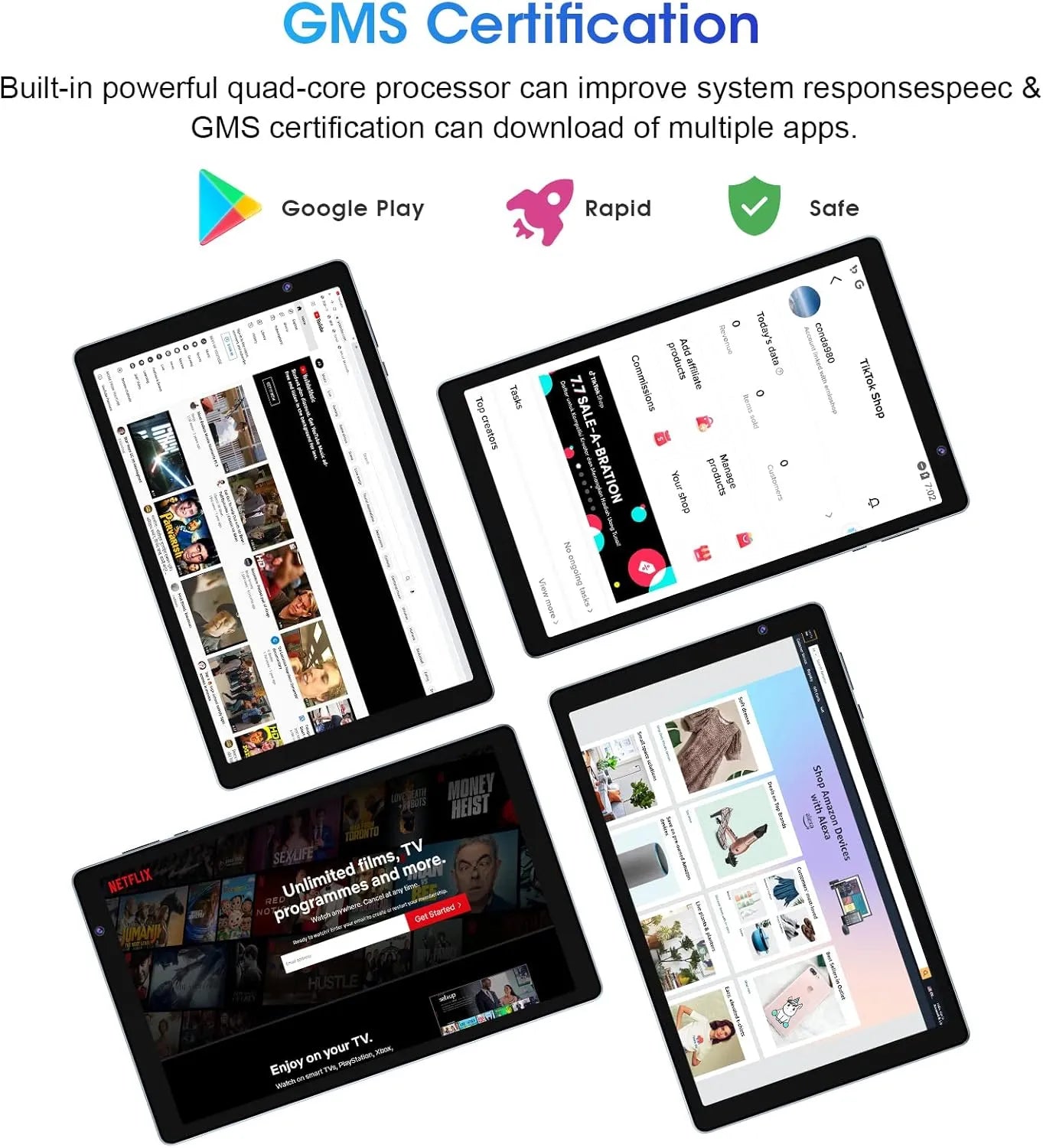 Best budget WeTap M10 tablet with a long-lasting battery and Android 12 OS
